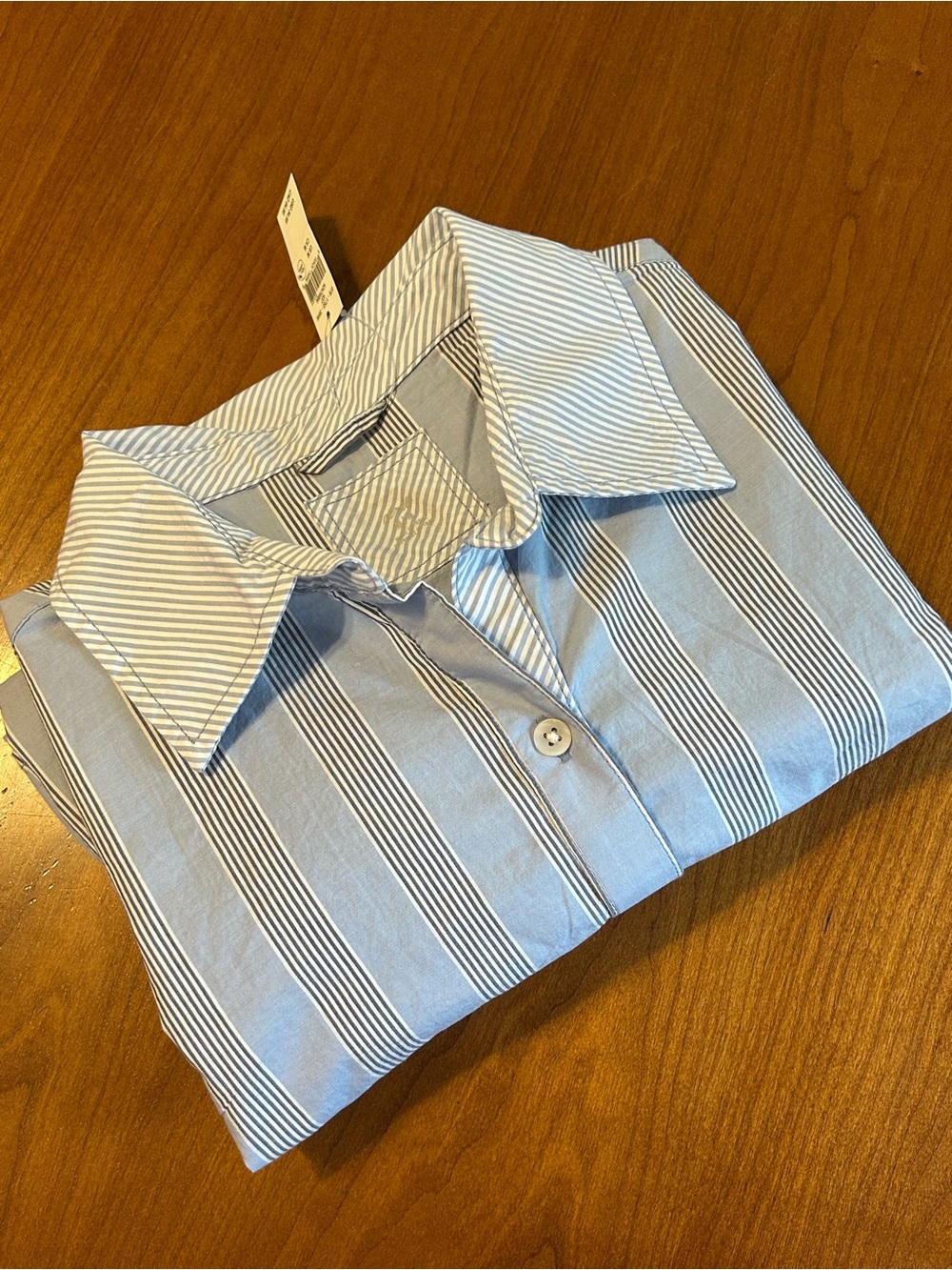 Aerie Women’s Size M Blue Striped Oversized Boyfriend Button Down Shirt NWTs
